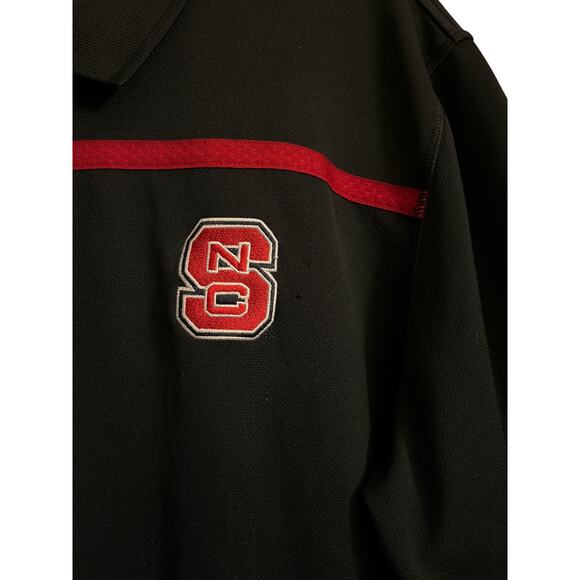 Adidas North Carolina State College NCAA Polo XL Sports Athletic Black Red Shirt - Picture 4 of 8